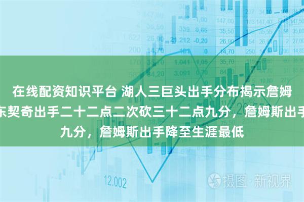 在线配资知识平台 湖人三巨头出手分布揭示詹姆斯让步很大，东契奇出手二十二点二次砍三十二点九分，詹姆斯出手降至生涯最低